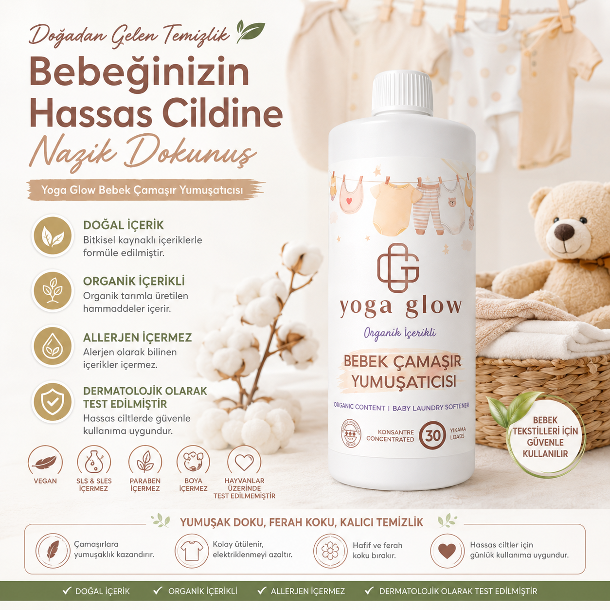 Yoga Glow Organik İçerikli Bebek Çamaşır Yumuşatıcısı