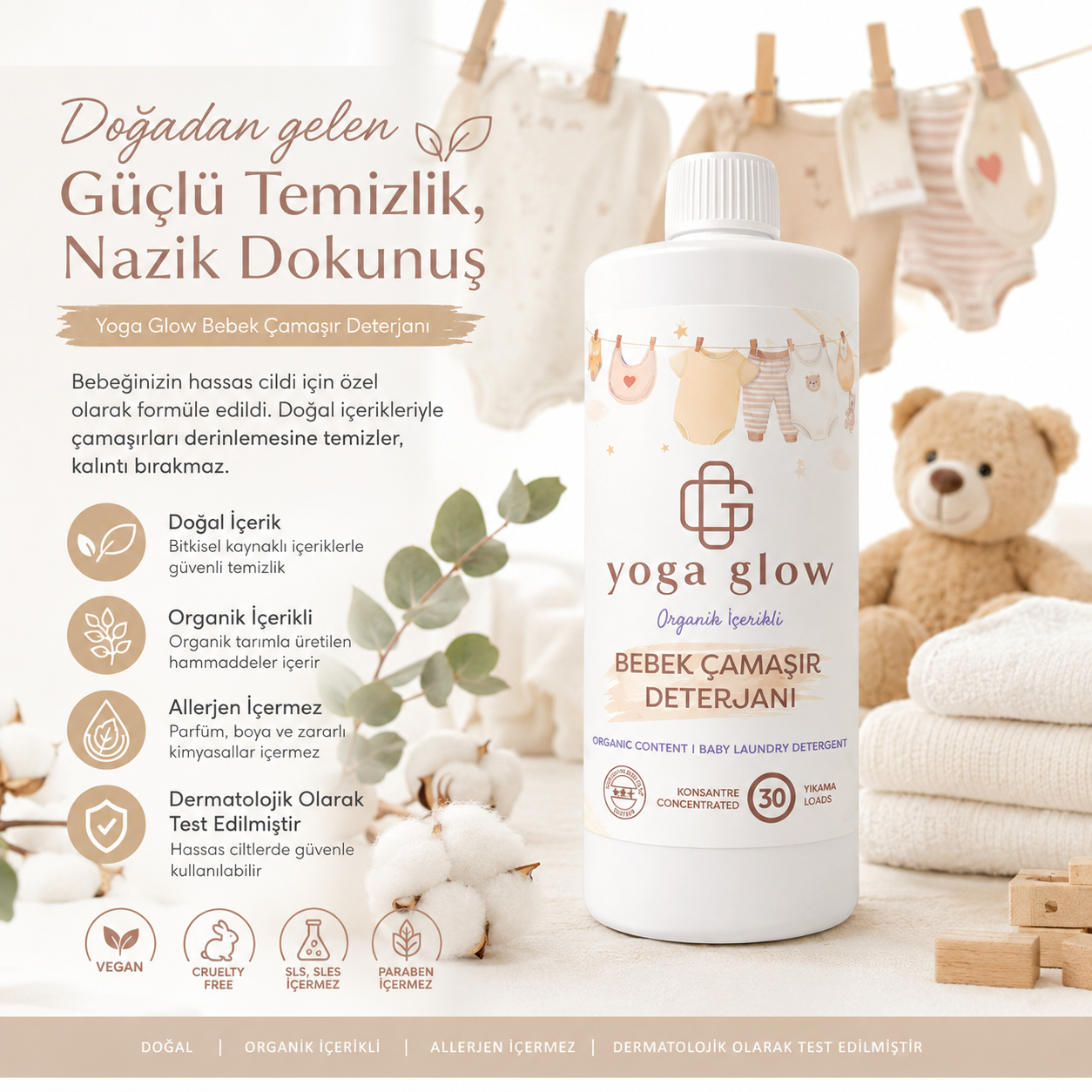 Yoga Glow Organik İçerikli Bebek Çamaşır Deterjanı